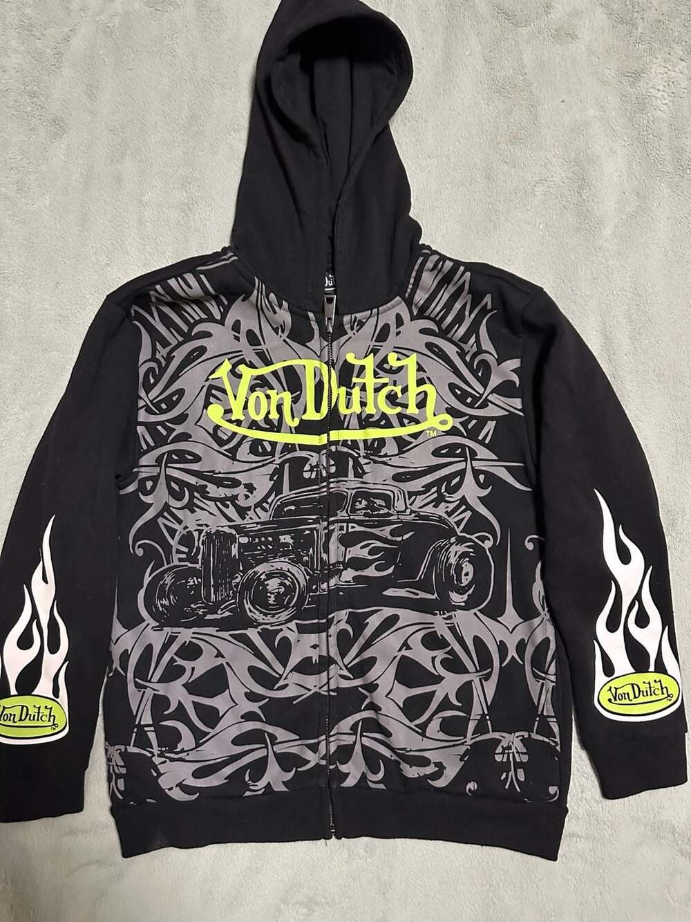 Von Dutch Car Show Graphic Zip-Up Hoodie, Size XL (Youth)
